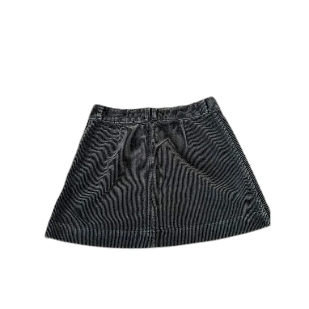 Abercrombie & Fitch Corduroy Mini Skirt Dark Academia Forest Green Size 8 - Picture 3 of 8